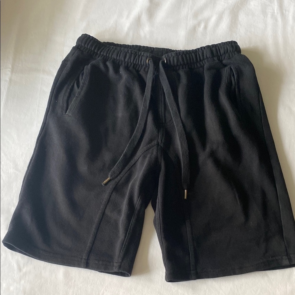 Athletic Black Shorts with Elastic Waistband